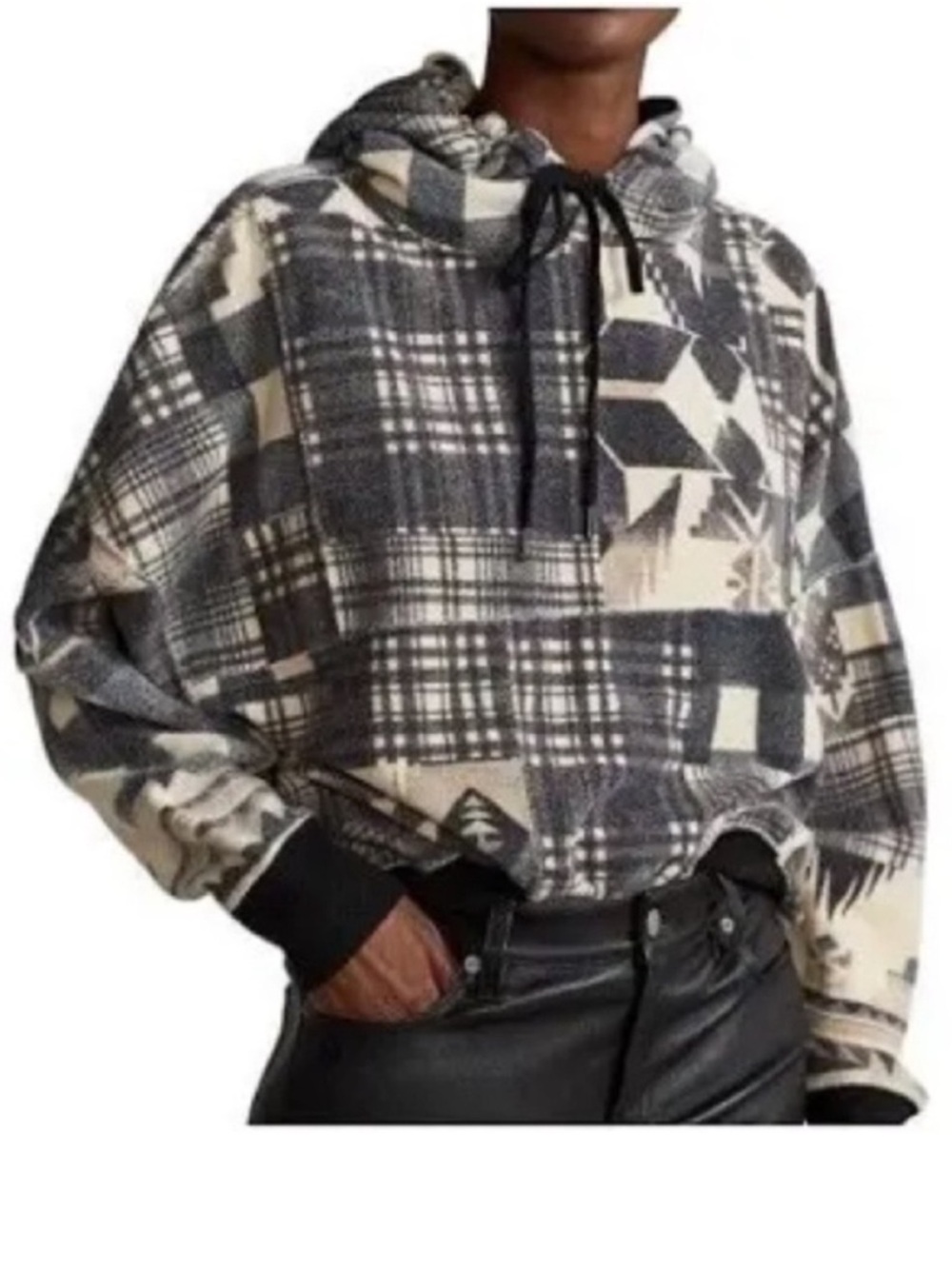 Polo Ralph Lauren Large Hoodie Patchwork Geometric Aztec Multi NWT